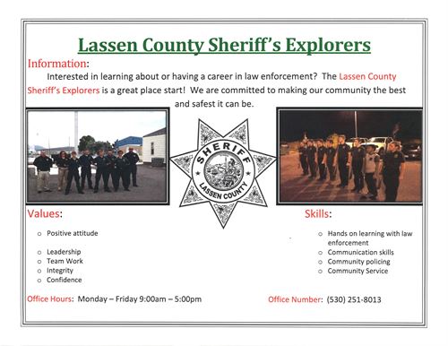 Lassen County Sheriff's Explorers Info Sheet